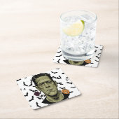 Monster Laughs Funny Spooky Frankenstein Energy Rechteckiger Pappuntersetzer (Vor Ort)