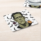 Monster Laughs Funny Spooky Frankenstein Energy Rechteckiger Pappuntersetzer (angewinkelt)