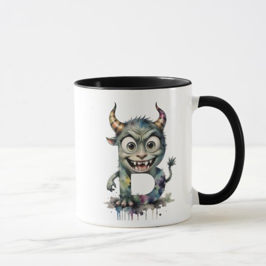 Monster Letter B Tasse - Niedlicher Cartoon Alphab (Rechts)