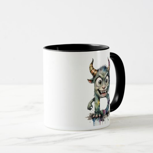 Monster Letter B Tasse - Niedlicher Cartoon Alphab (VorderseiteRechts)