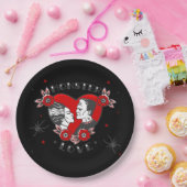 Monster-Liebe Rockabilly Frankenstein Valentinstag Pappteller (Party)