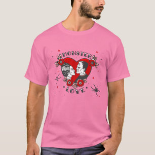 Monster-Liebe Rockabilly Frankenstein Valentinstag T-Shirt