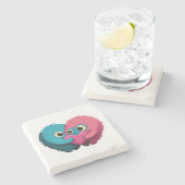 Monster-Liebe Steinuntersetzer (Seitenansicht)