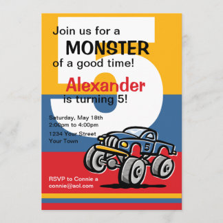 Monster-LKW-5. Geburtstag Einladung