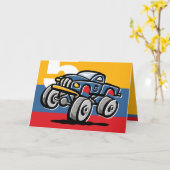 Monster-LKW-5. Geburtstag Karte (Gelbe Blume)