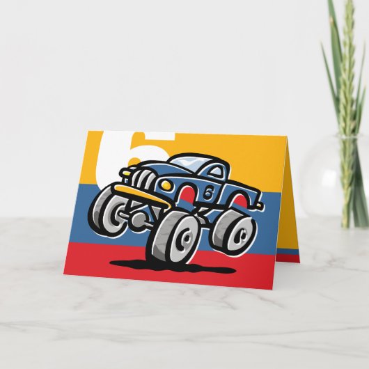 Monster-LKW-6. Geburtstag Karte (Vorderseite)
