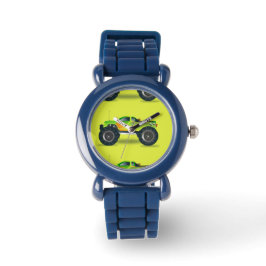 Monster-LKW auf Kalkgrün Armbanduhr