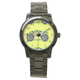 Monster-LKW auf Kalkgrün Armbanduhr