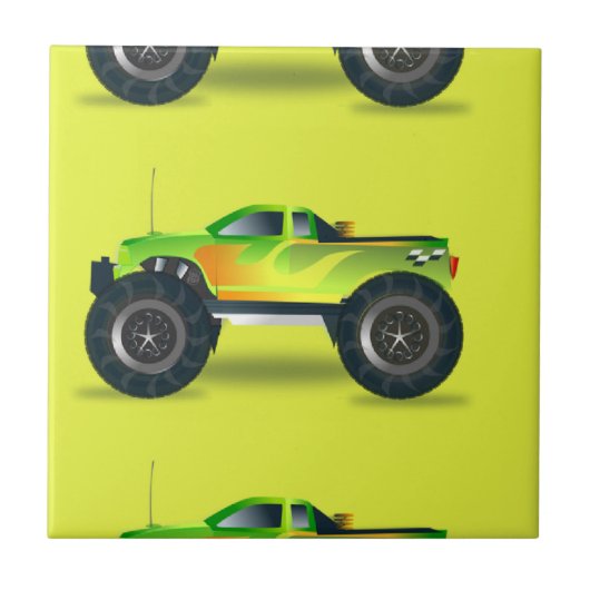 Monster-LKW auf Kalkgrün Fliese (Vorderseite)