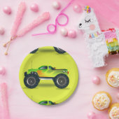 Monster-LKW auf Kalkgrün Pappteller (Party)