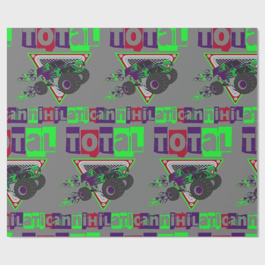 Monster-LKW cool Geschenkpapier (Flach)