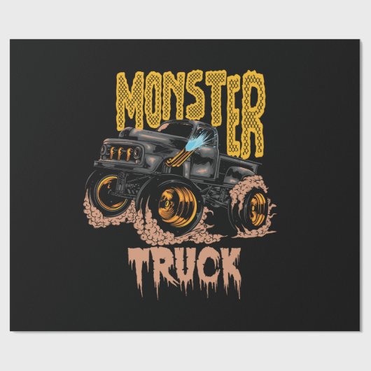 Monster LKW-Design Geschenkpapier (Flach)