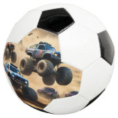 Monster-Lkw, die in der Wüste fahren, Fußball (Dreiviertel)