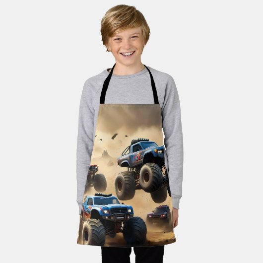 Monster-Lkw, die in der Wüste fahren, Schürze (Getragen)