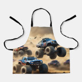 Monster-Lkw, die in der Wüste fahren, Schürze (Vorderseite)