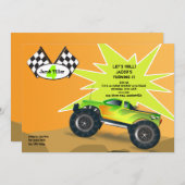 Monster-LKW-Einladung Einladung (Vorne/Hinten)