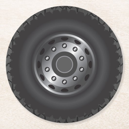 MONSTER LKW ermüdet #1 Runder Pappuntersetzer (Vorderseite)