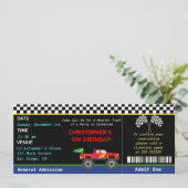 Monster-LKW-Geburtstags-Einladung Einladung (Stehend Vorderseite)