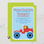 Monster LKW Geburtstagsparty für Jungen Einladung (Vorne/Hinten)