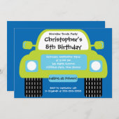 Monster-LKW-Jungen-Geburtstags-Party Einladungen (Vorne/Hinten)