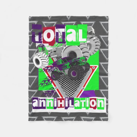 Monster-LKW-Kinder cool Fleecedecke (Vorderseite)