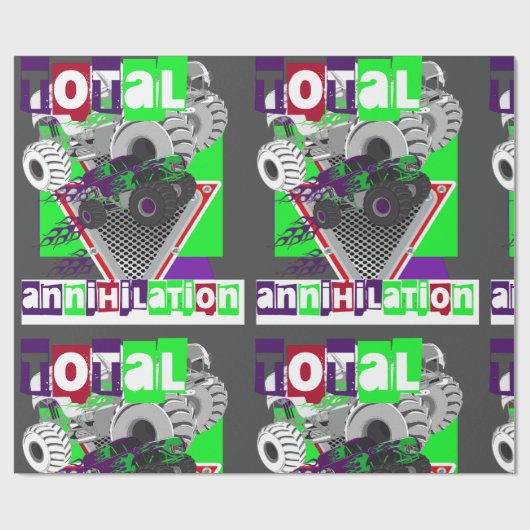 Monster-LKW-Kinder cool Geschenkpapier (Flach)