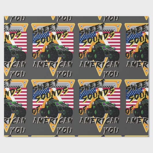 Monster LKW Schlamm Gger Amerikaner Sie Geschenkpapier (Flach)