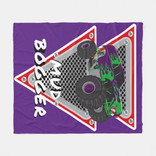 Monster-LKW-Schlammfänger Fleecedecke (Vorderseite (Horizontal))