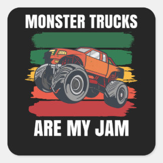 Monster-LKW sind meine riesigen Jam-RÄder Quadratischer Aufkleber