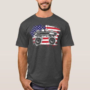 Monster LKW Vintag - Patriotische Amerikanische Fl T-Shirt