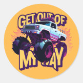 Monster-LKWe weg Runder Aufkleber (Vorderseite)