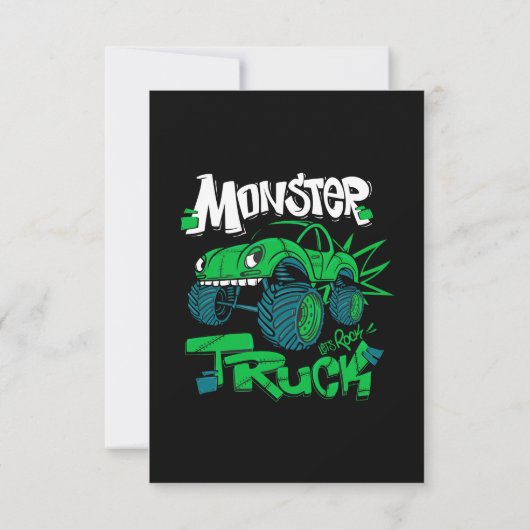 Monster-LKWs, Illustration für T - Shirt Einladung (Rückseite)