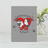 monster love rockabilly frankenstein valentine einladung (Stehend Vorderseite)