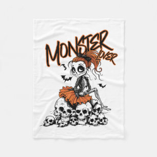 Monster Lover Fun Skeleton Ghoul Niedlicher Vintag Fleecedecke