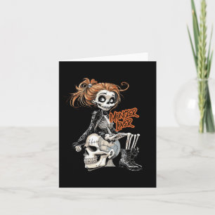 Monster Lover Fun Skeleton Ghoul Niedlicher Vintag Karte