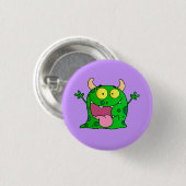 Monster-lustiges Comic, das Cartoon-niedliches Button (Vorne & Hinten)