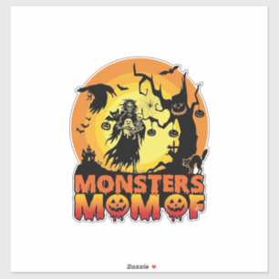 Monster-Mama Halloween-Monster-Geist Skelett Spoo Aufkleber