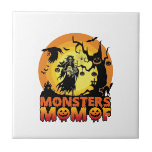 Monster-Mama Halloween-Monster-Geist Skelett Spoo Fliese