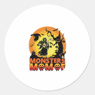 Monster-Mama Halloween-Monster-Geist Skelett Spoo Runder Aufkleber