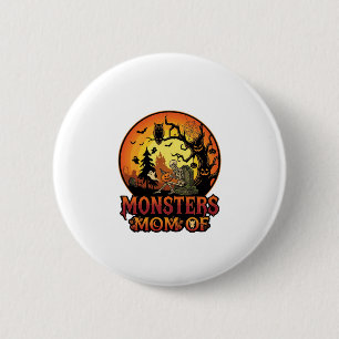 Monster-Mama Halloween-Skelett-Kürbis-Eule Gruseli Button