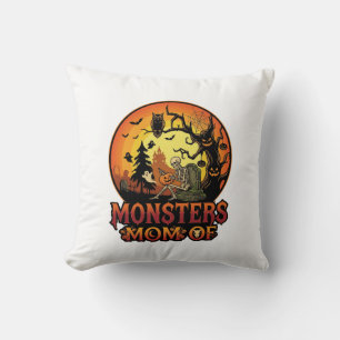 Monster-Mama Halloween-Skelett-Kürbis-Eule Gruseli Kissen