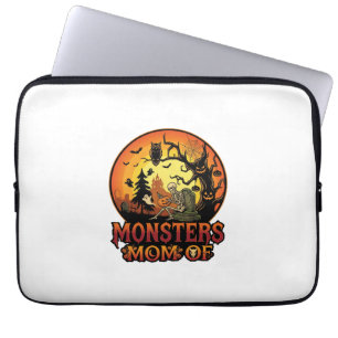 Monster-Mama Halloween-Skelett-Kürbis-Eule Gruseli Laptopschutzhülle