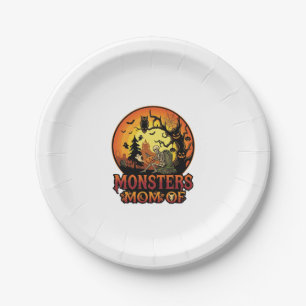 Monster-Mama Halloween-Skelett-Kürbis-Eule Gruseli Pappteller