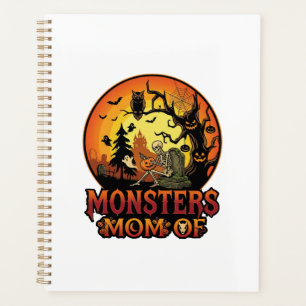 Monster-Mama Halloween-Skelett-Kürbis-Eule Gruseli Planer