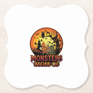 Monster-Mama Halloween-Skelett-Kürbis-Eule Gruseli Untersetzer