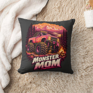 Monster-Mama Pink Flame Monster Truck Offroad-Mama Kissen
