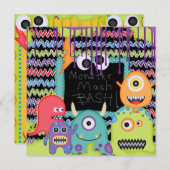 Monster Mash Bash Birthday Einladung (Vorne/Hinten)