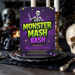Monster Mash Bash Halloween-Party unheimlich Feiertagskarte