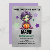 Monster Mash Birthday Party Einladung (Vorne/Hinten)