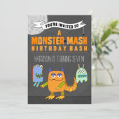Monster Mash BIRTHTAY Bash Einladungen (Stehend Vorderseite)